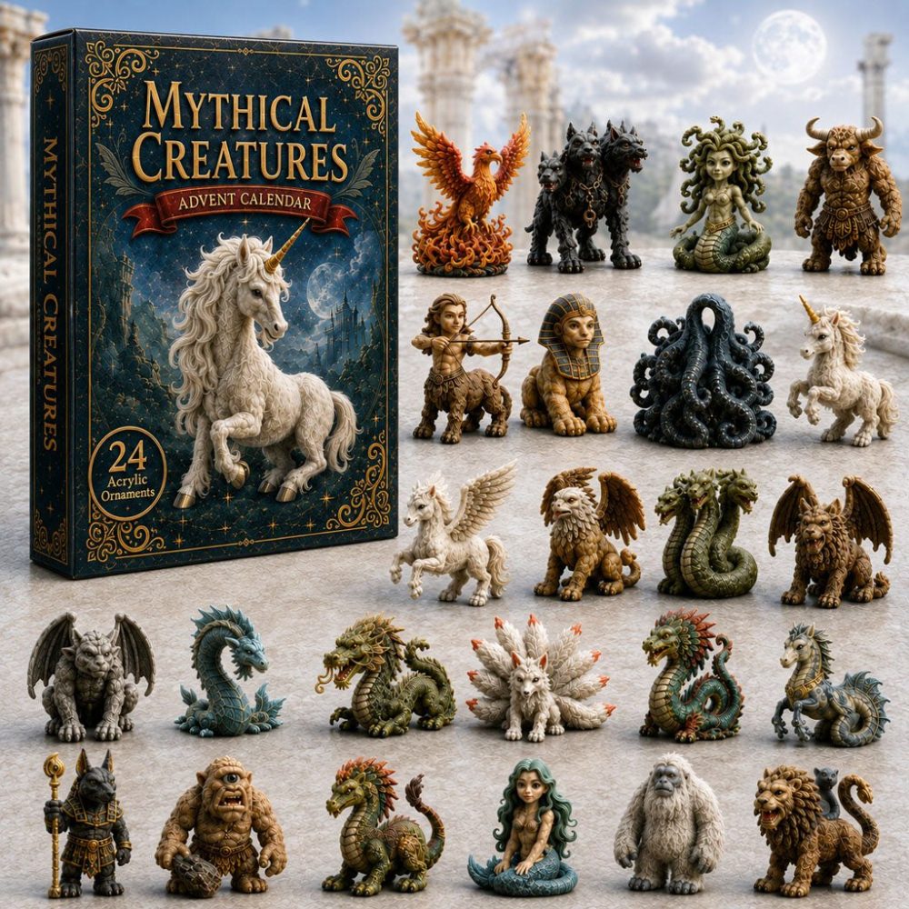 Mythical Legends Countdown 2026 - 24-Day Acrylic Charm Advent Calendar With Legendary Creatures & Fantasy Icons