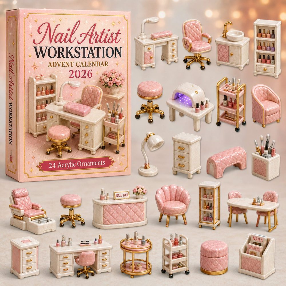 2026 24-Day Nail Artist Workstation Countdown — Acrylic Mini Tool Charm Advent Calendar, Practical & Creative Gift For Nail Professionals