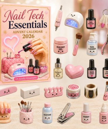 2026 24-Day Nail Tech Essentials Countdown — Acrylic Nail Technician Charm Advent Calendar, Salon-Ready Gift For Nail Artists & Techs