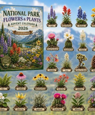 2026 National Parks Flowers & Plants Countdown Set — 24 Acrylic Botanical Charms, Floral Advent Gift For Gardeners