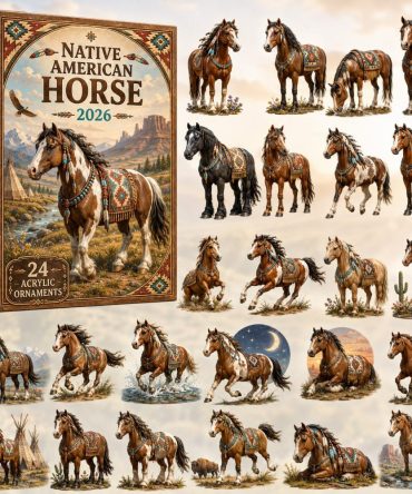 Native American Horse Heritage Countdown 2026 — 24 Cultural Horse-Themed Acrylic Charms, Respectful Collectible Advent Gift