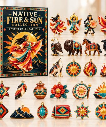 2026 Native Fire Advent Calendar - 24-Day Acrylic Charms, Tribal Flame Motif Holiday Countdown & Collectible Cultural Gift Set