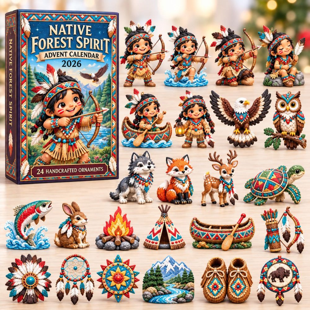 2026 Forest Adventure Advent Calendar — 24-Day Acrylic Charm Countdown Featuring Woodland Creatures, Family Gift