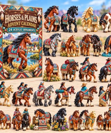 2026 Southwest Horses & Plains Advent Calendar — 24 Acrylic Charms, Western Equine Designs, 24-Day Countdown Gift