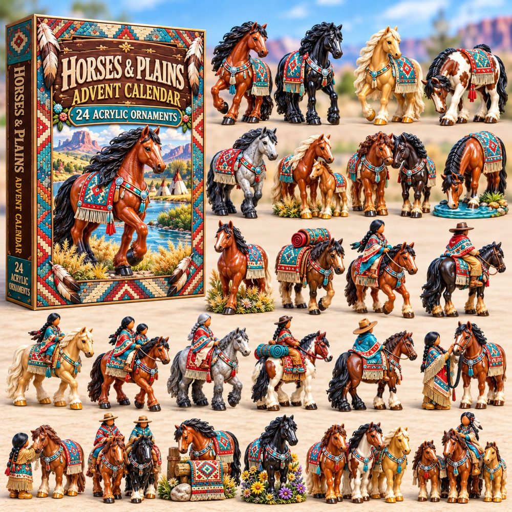 2026 Southwest Horses & Plains Advent Calendar — 24 Acrylic Charms, Western Equine Designs, 24-Day Countdown Gift