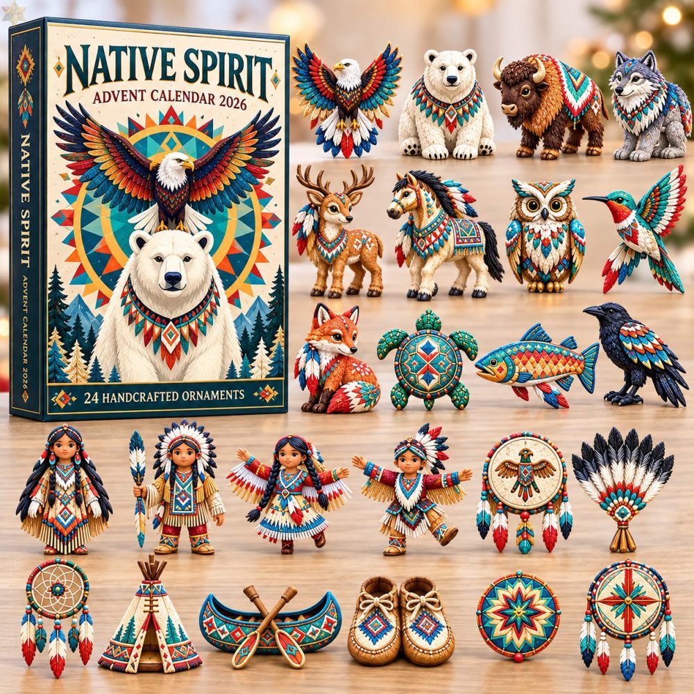 2026 Native Wildlife Spirit Countdown - 24-Day Acrylic Charm Advent Calendar, Nature-Inspired Holiday Gift Featuring Woodland Animals