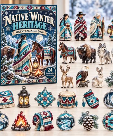 2026 Native Winter Advent Calendar - 24-Day Acrylic Charm Holiday Countdown, Seasonal Native Pattern Charms & Cultural Gift Idea
