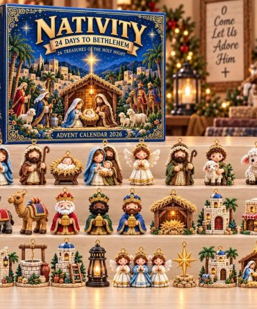 Bethlehem Nativity Advent Calendar 2026 — 24-Day Traditional Nativity Countdown With Acrylic Holy Family Charms, Christian Holiday Gift