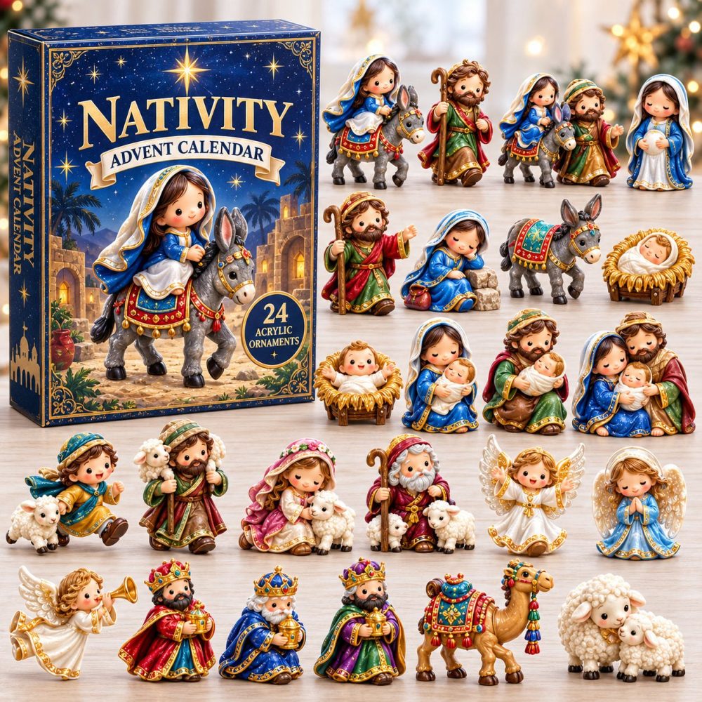 Nativity Chibi 2026 Advent Calendar — 24-Day Acrylic Charms Christmas Countdown, Mini Nativity Keepsakes & Gift