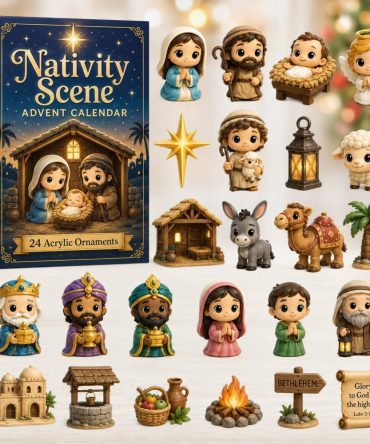Nativity Advent Countdown 2026 - 24-Day Acrylic Charm Set For Christmas Decor And Religious Keepsake Gifts