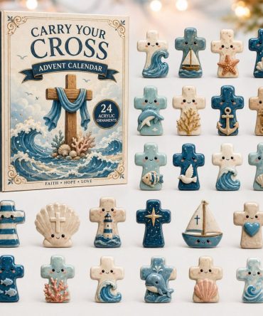 2026 Nautical Cross Advent Calendar - 24-Day Maritime Acrylic Charm Countdown, Sailor-Themed Holiday Gift With Coastal Cross Motifs