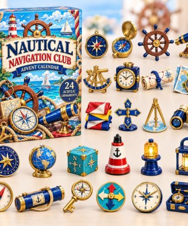 2026 Nautical Navigation Advent Calendar - 24-Day Seafaring Countdown With Acrylic Compass Charms, Gift For Mariners & Kids