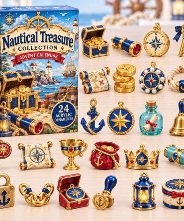 2026 Nautical Treasure Advent Calendar - 24-Day Ocean-Themed Countdown With Acrylic Charms, Pirate & Sea Collectible Gift
