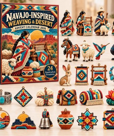 2026 Navajo Weaving Advent Calendar - 24-Day Acrylic Charm Countdown, Indigenous Art-Inspired Holiday Gift With Patterned Charms