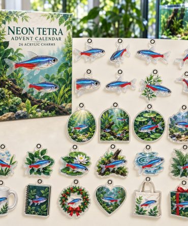 Neon Tetra Countdown Set — 24 Bright Acrylic Charms For Aquarium Lovers , Colorful Holiday Gift & Collectible Pack