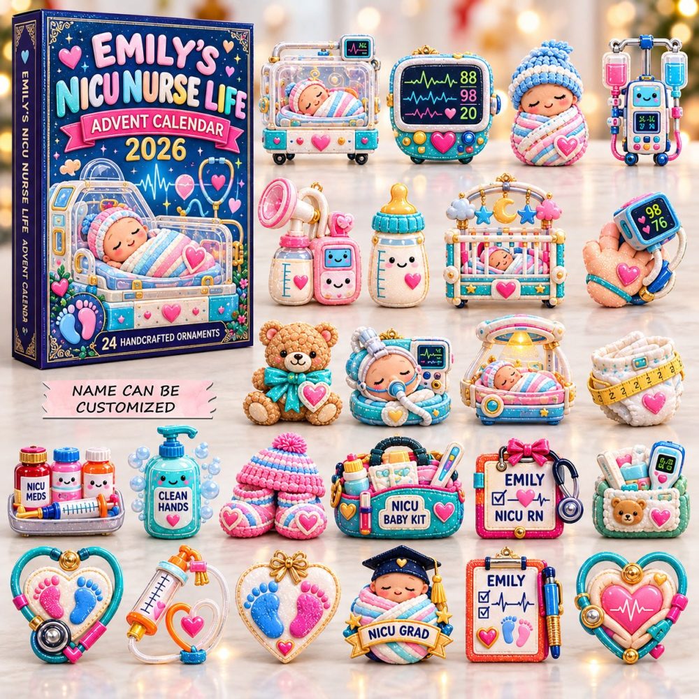 Nicu Nurse Life Countdown Calendar 2026 — 24 Tiny Medical Acrylic Charms, Thoughtful Advent Gift For Nicu Nurses & Caregivers