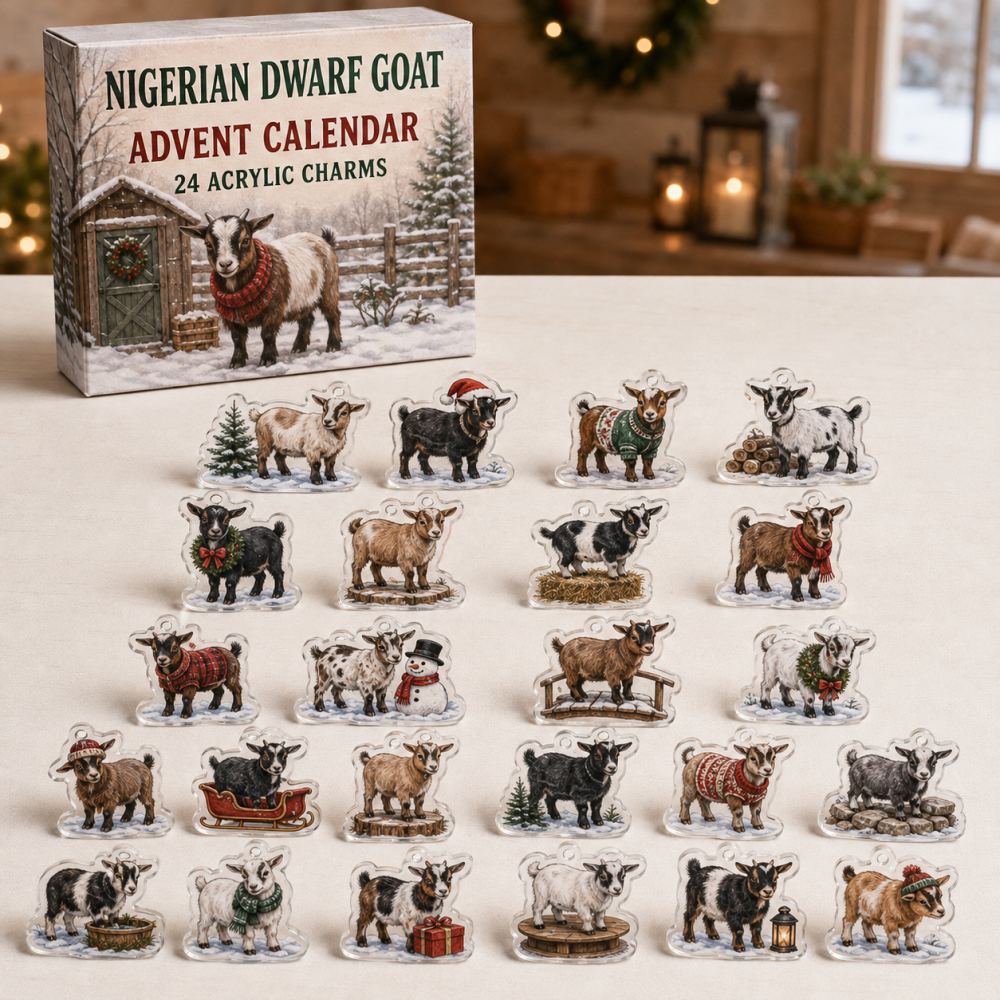 Nigerian Dwarf Goat Holiday Advent — 24 Acrylic Charm Set, Perfect Christmas Gift For Goat Keepers & Animal Fans