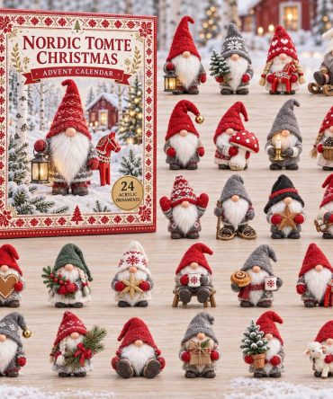 Nordic Tomte 24-Day Acrylic Charm Holiday Countdown — Traditional Scandinavian Tomte Gnome Advent With Cozy Hygge Vibes & Gift-Ready Packaging