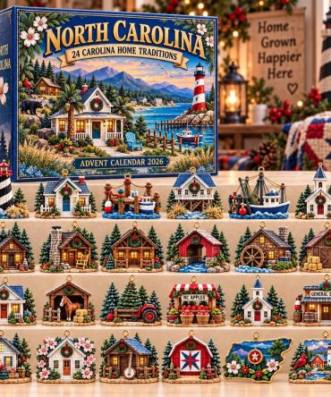 North Carolina Heritage Advent Calendar 2026 — 24-Day Acrylic Charm Countdown, State Pride Ornaments & Souvenir Holiday Gift
