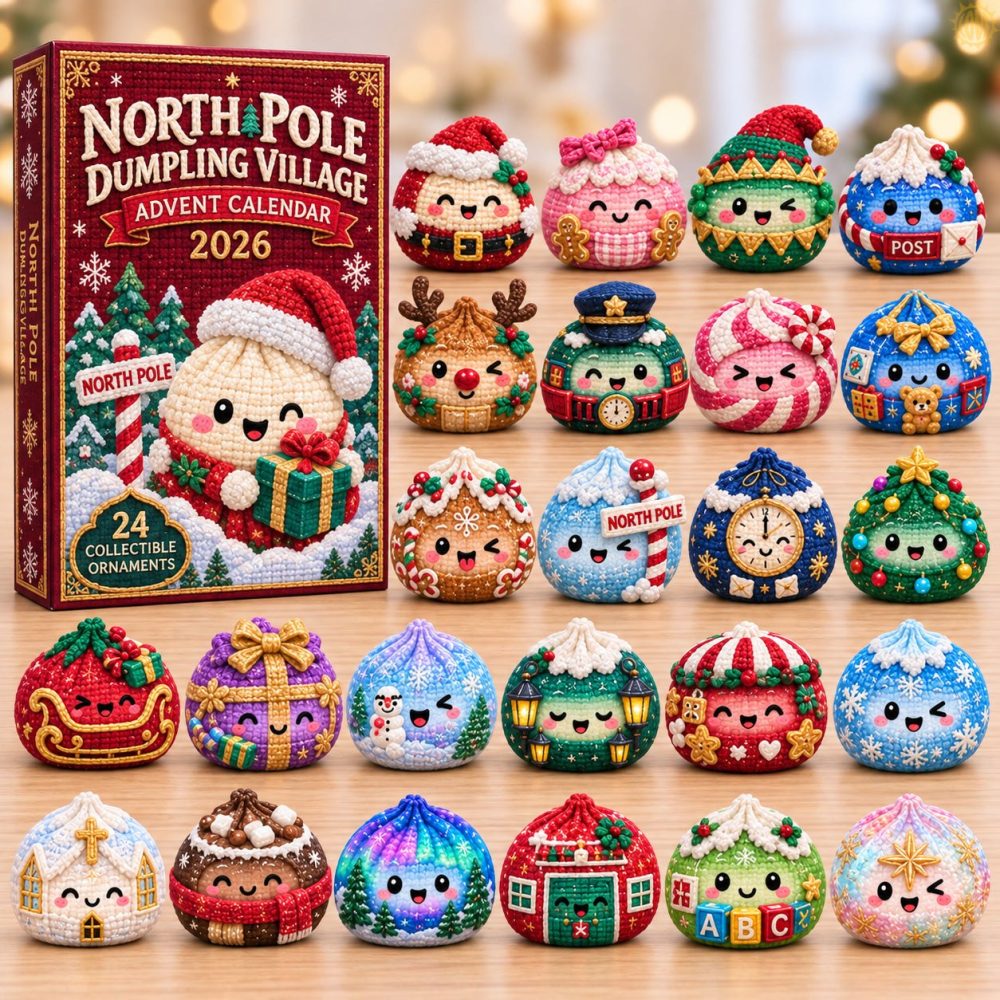 2026 North Pole Dumpling Village Christmas Advent Calendar — 24-Day Acrylic Charms Countdown, Holiday Decor & Gift
