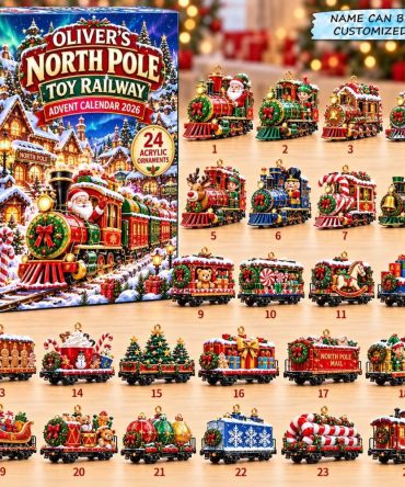 2026 North Pole Toy Railway Advent Calendar — 24-Day Santa Train Countdown With Acrylic Charms, Festive Kids Gift