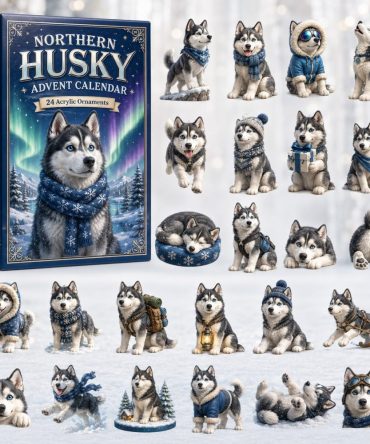 2026 Northern Husky Advent Calendar - 24-Day Arctic Acrylic Charm Countdown, Cute Husky Dog Holiday Gift For Pet Lovers & Kids