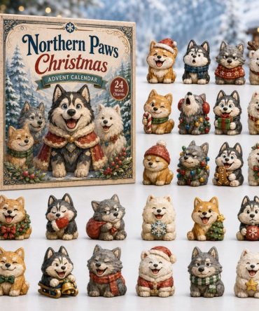 Limited Edition 2026 Holiday Advent Calendar — 24-Day Wooden Charm Countdown Featuring Northern Paws Christmas Art