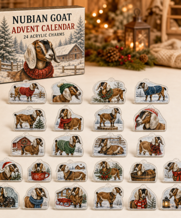 Nubian Goat Christmas Countdown — 24 Acrylic Charm Advent Calendar, Stylish Holiday Gift For Goat Enthusiasts