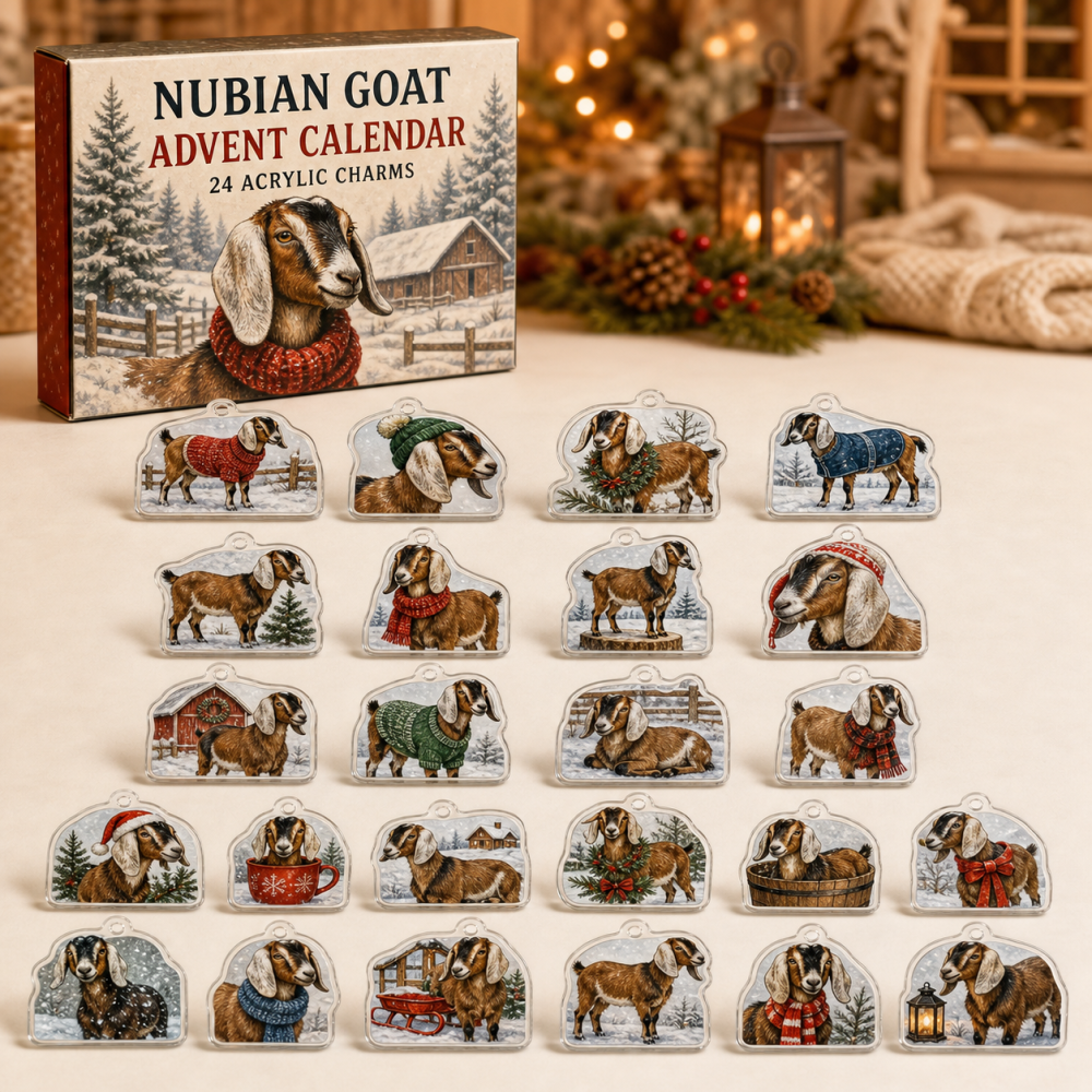 Nubian Goat Christmas Countdown — 24 Acrylic Charm Advent Calendar, Stylish Holiday Gift For Goat Enthusiasts