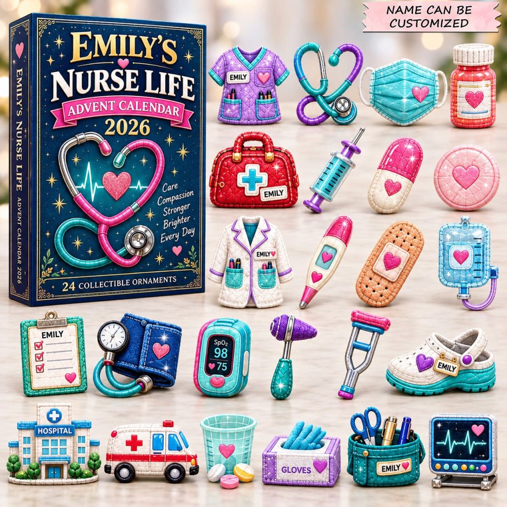 Nurse Care Essentials Advent Calendar 2026 — 24-Day Wellness Countdown With Acrylic Healthcare Charms, Perfect Nurse Gift Box