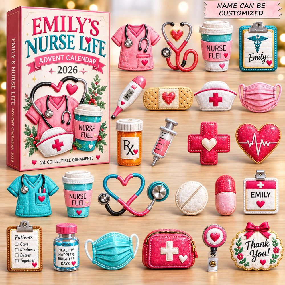 Nurse Heart & Care Advent Calendar 2026 — 24-Day Compassion Countdown With Acrylic Nursing Charms, Thoughtful Gift For Caregivers