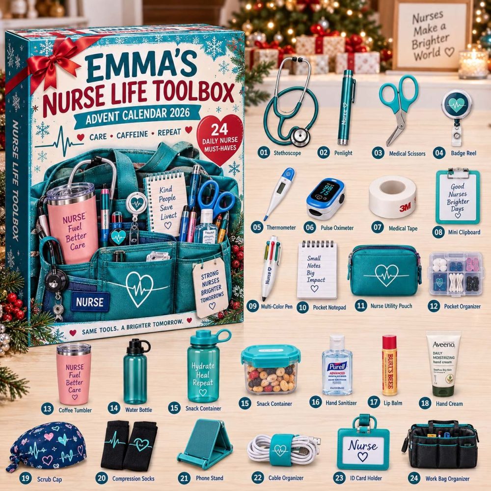 Nurse Toolbox Advent Calendar 2026 — 24-Day Nurse Life Countdown With Acrylic Tool & Medical Charms, Practical Gift For Nurses
