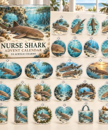 Nurse Shark 24-Day Holiday Advent Calendar — 24 Collectible Acrylic Sea Charms, Countdown Gift For Shark Fans