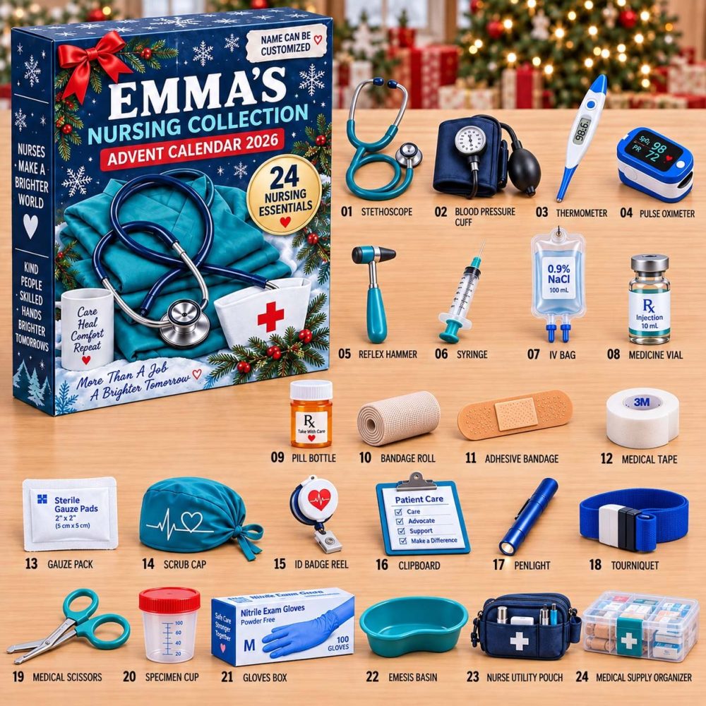 Nursing Essentials Advent Countdown 2026 — 24-Day Nurse Gift Calendar With Acrylic Medical Charms, Perfect For Nurses & Students