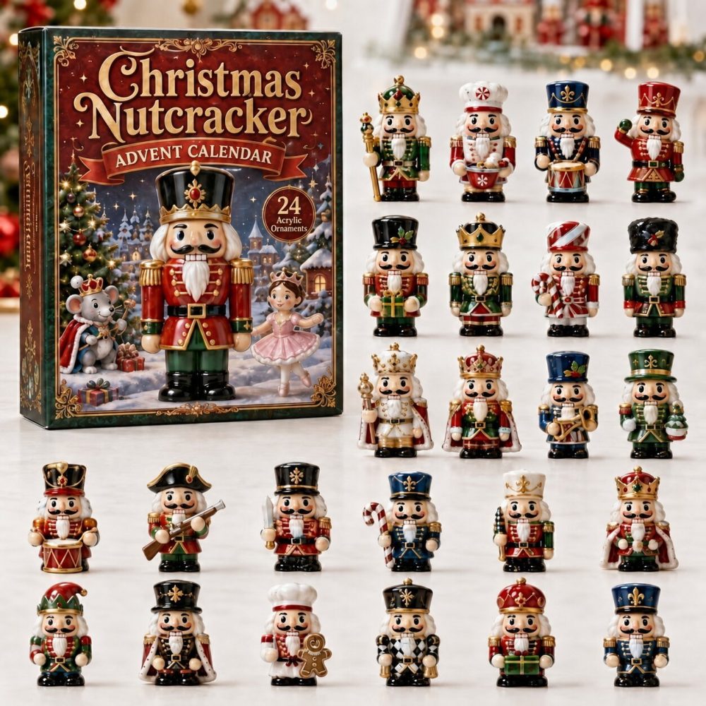 2026 Classic Nutcracker Christmas Advent Calendar - 24-Day Acrylic Charm Countdown, Traditional Holiday Decor & Family Gift