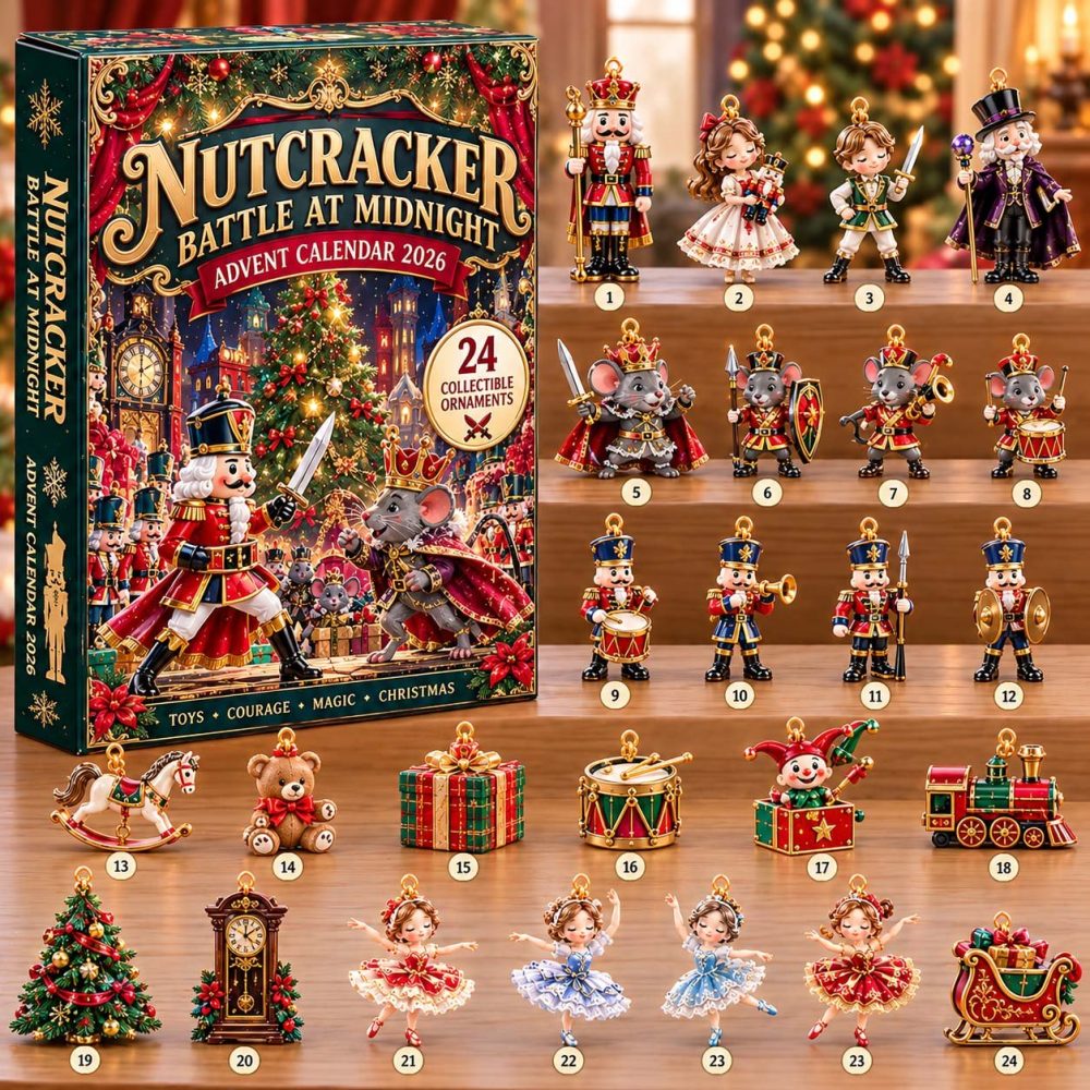Midnight Nutcracker Battle Advent Calendar 2026 — 24-Day Holiday Countdown With Acrylic Charms, Dramatic Christmas Scene Collector Piece