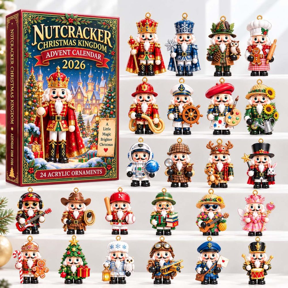 Nutcracker Kingdom 24-Day Holiday Countdown With Acrylic Nutcracker & Ballet Charms — Classic Christmas Decor & Gift For Dancers
