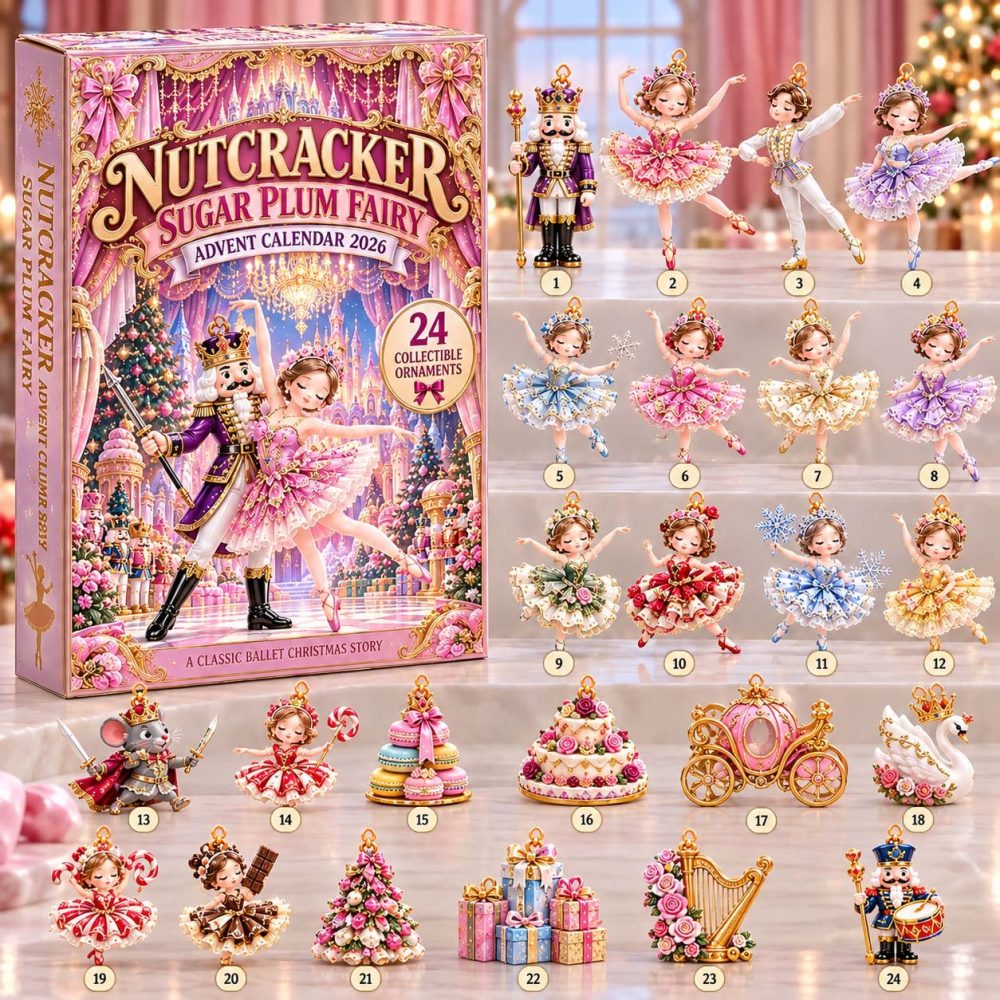 Nutcracker Sugar Plum Fairy 2026 Luxe Advent — 24-Day Countdown With Acrylic Charms, Ballet & Holiday Collectible Gift