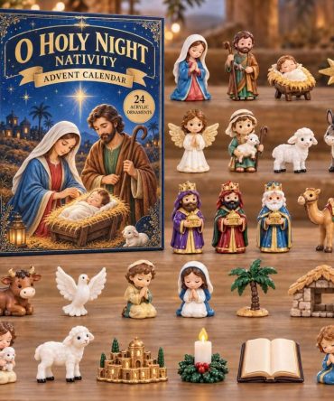 O Holy Night Religious Advent Calendar - 24-Day Christmas Countdown With Acrylic Charms, Inspiring Nativity Keepsake