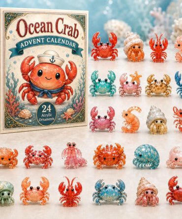 2026 Ocean Crab Advent Calendar - 24-Day Beach-Themed Acrylic Charm Countdown, Cute Crab & Seaside Gifts For Kids And Collectors