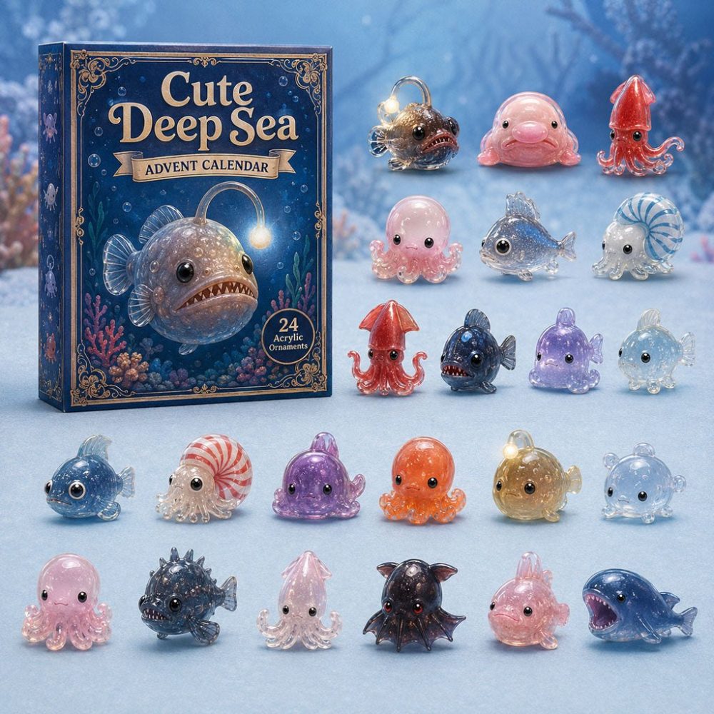 2026 Cute Deep Sea Advent Calendar - 24-Day Acrylic Charm Collection, Adorable Sea Creature Countdown Gift For Children & Collectors