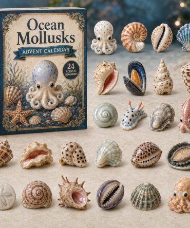 Ocean Mollusks & Shells 2026 Countdown - 24-Day Acrylic Charm Calendar, Seashell Collectible Charms & Beach Gifts