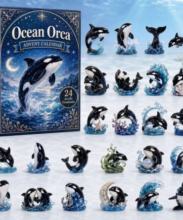 Ocean Orca Advent Calendar 2026 — 24 Marine Acrylic Charms, Coastal Whale Collector Holiday Gift