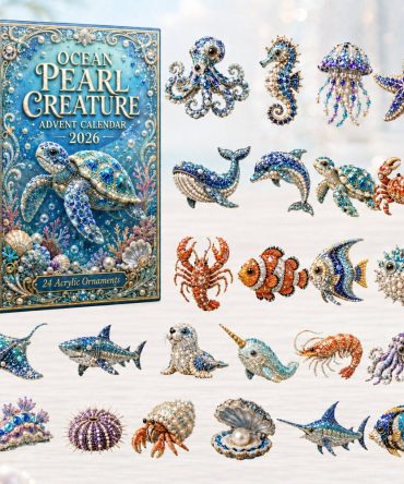 Ocean Pearl Creature 2026 Holiday Advent Set - 24-Day Acrylic Sea Life Charms For Collectors, Kids & Coastal Decor Gifts