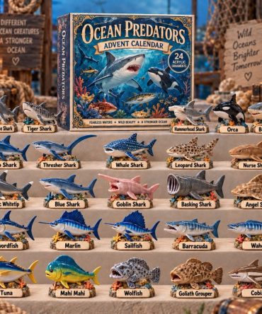 Ocean Predators Advent Calendar 2026 — 24-Day Shark & Predator Marine Acrylic Charm Set For Sea Enthusiasts And Educational Gifts