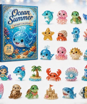 2026 Ocean Summer Countdown Calendar - 24-Day Limited Edition Acrylic Charm Set, Beach Holiday Gift For Kids & Adults