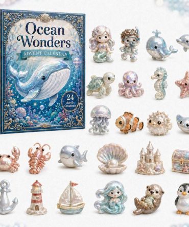 2026 Ocean Treasures Countdown Calendar — 24 Sea Loot Acrylic Charms, Ocean-Themed Gift For Collectors & Kids