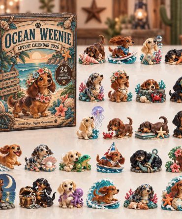 2026 Ocean Weenie Nautical Advent Calendar - 24-Day Countdown With Acrylic Charms, Beachy Collectible Gift For Kids & Adults