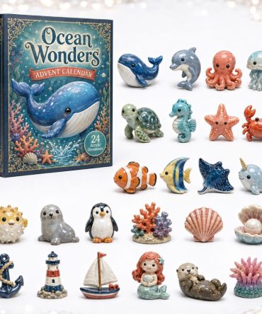 2026 Ocean Wonders Countdown Calendar — 24 Marine Acrylic Charms, Sea Creature Gift For Kids, Beach Lovers & Collectors