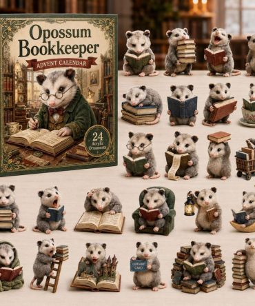 Opossum Bookkeeper Countdown 2026 — 24 Book & Accounting-Themed Acrylic Charms, Clever Advent Gift For Bookish Friends